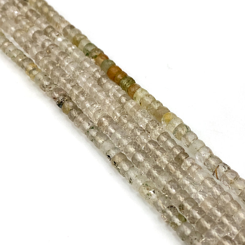 Rutilated Quartz Faceted Tyre Beads 4.5-5.5mm