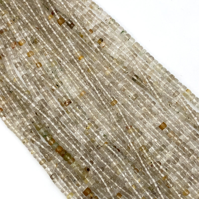 Rutilated Quartz Faceted Tyre Beads 4.5-5.5mm