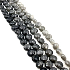 Grey Quartz Smooth Heart Beads 7-9mm