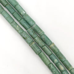 Green Chalsedony Faceted Tube Beads 4.5-7mm