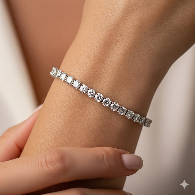 Lab Grown Diamond Gold Tennis Bracelet