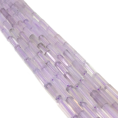 Lilac Quartz Faceted Tube Beads 4mm