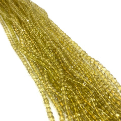 Lemon Quartz Faceted Cube Beads 5-5.5mm