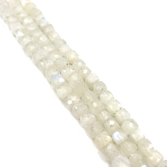 Rainbow Moonstone Faceted Cube Beads 5.5-6.5mm