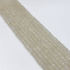 Rainbow Moonstone Faceted Tyre Beads 4mm