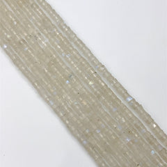 Rainbow Moonstone Faceted Tyre Beads 4mm