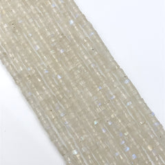 Rainbow Moonstone Faceted Tyre Beads 4-4.5mm