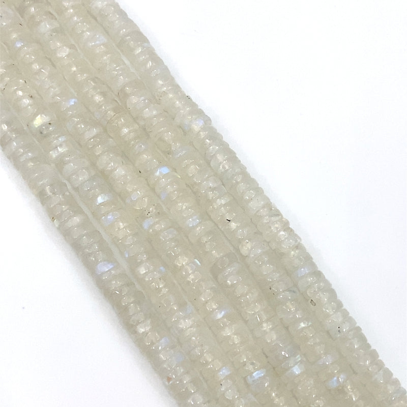 Rainbow Moonstone Smooth Tyre Beads 6-7mm