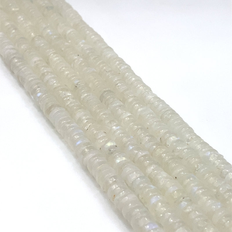 Rainbow Moonstone Smooth Tyre Beads 6-7mm