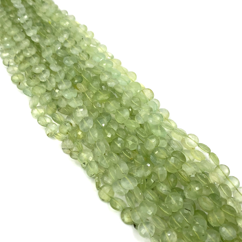 Prehnite Faceted Coin Beads 10-11mm