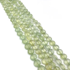 Prehnite Faceted Coin Beads 10-11mm