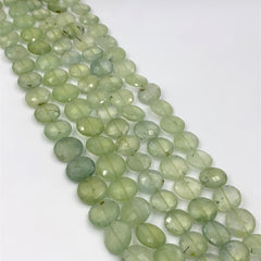 Prehnite Faceted Coin Beads 12-15mm