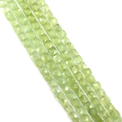 Prehnite Faceted Cube Beads 5-6mm