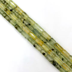 Prehnite Faceted Tube Beads 5.5-6mm