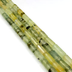 Prehnite Faceted Tube Beads 5.5-6mm