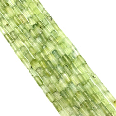 Prehnite Faceted Tube Beads 5.5-7mm