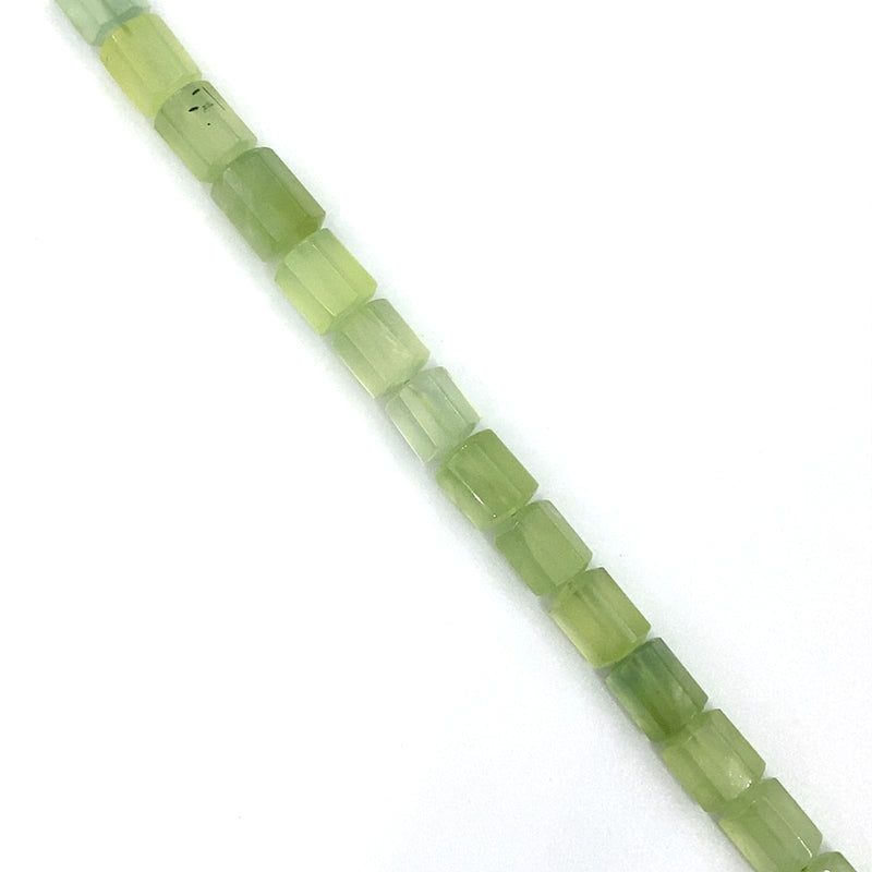 Prehnite Faceted Tube Beads 6.5-8mm