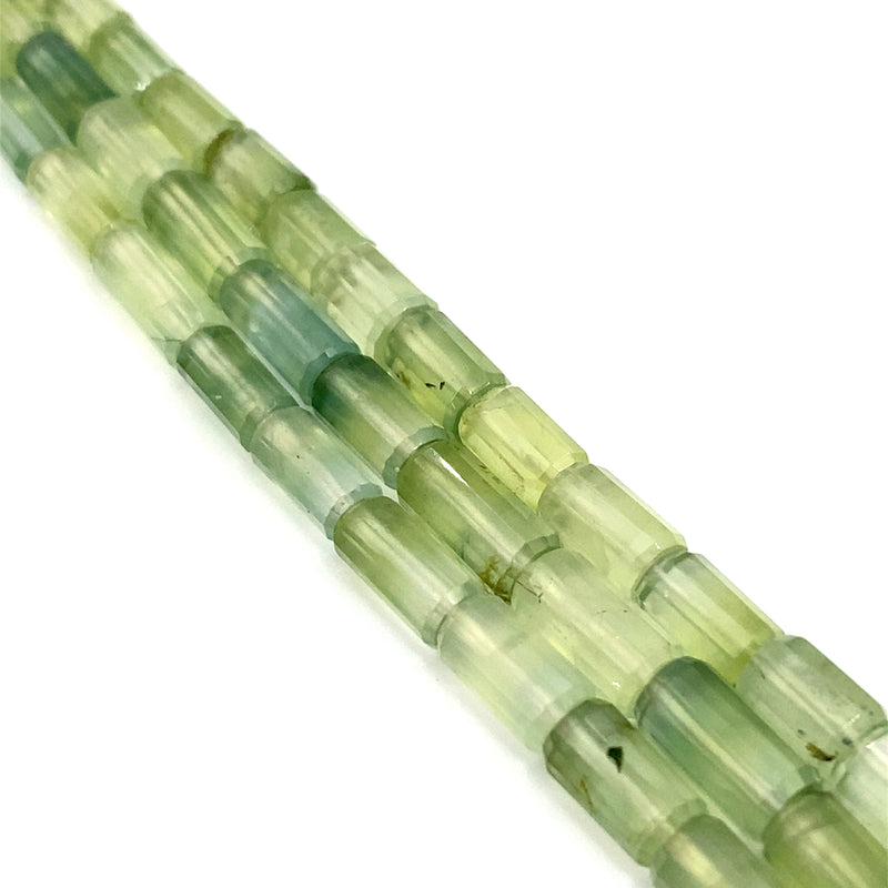 Prehnite Faceted Tube Beads 6.5-7.5mm