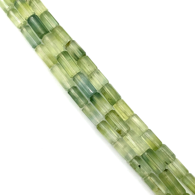 Prehnite Faceted Tube Beads 6.5-7.5mm