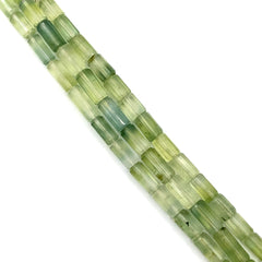 Prehnite Faceted Tube Beads 6.5-7.5mm