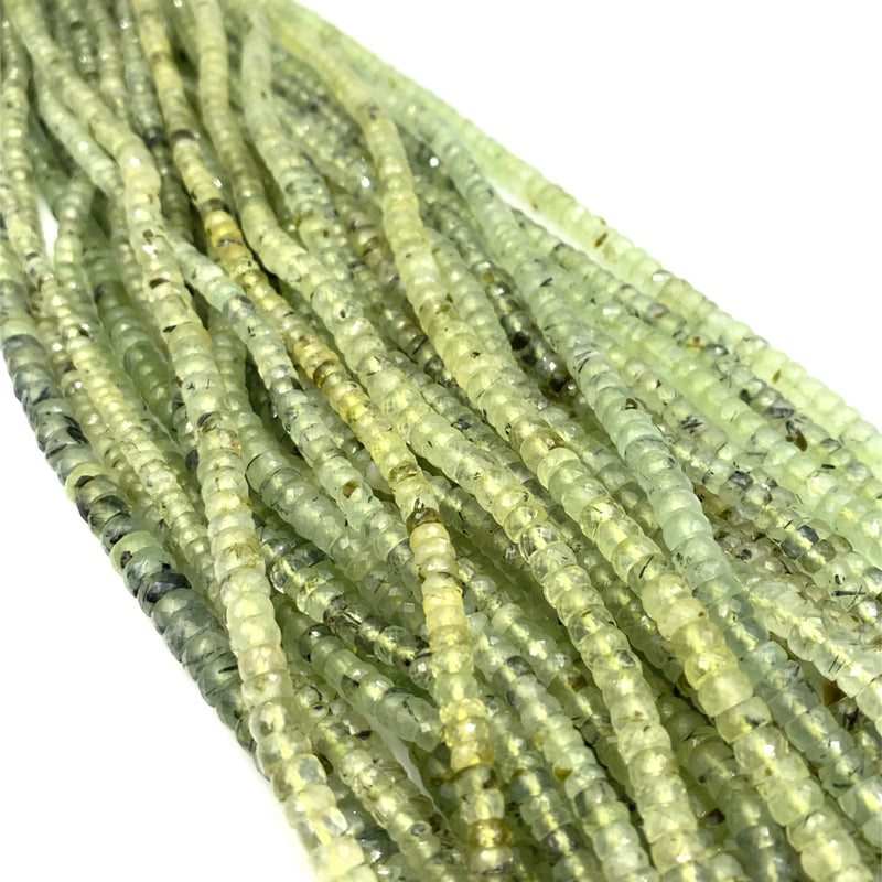 Prehnite Faceted Tyre Beads 5-7mm