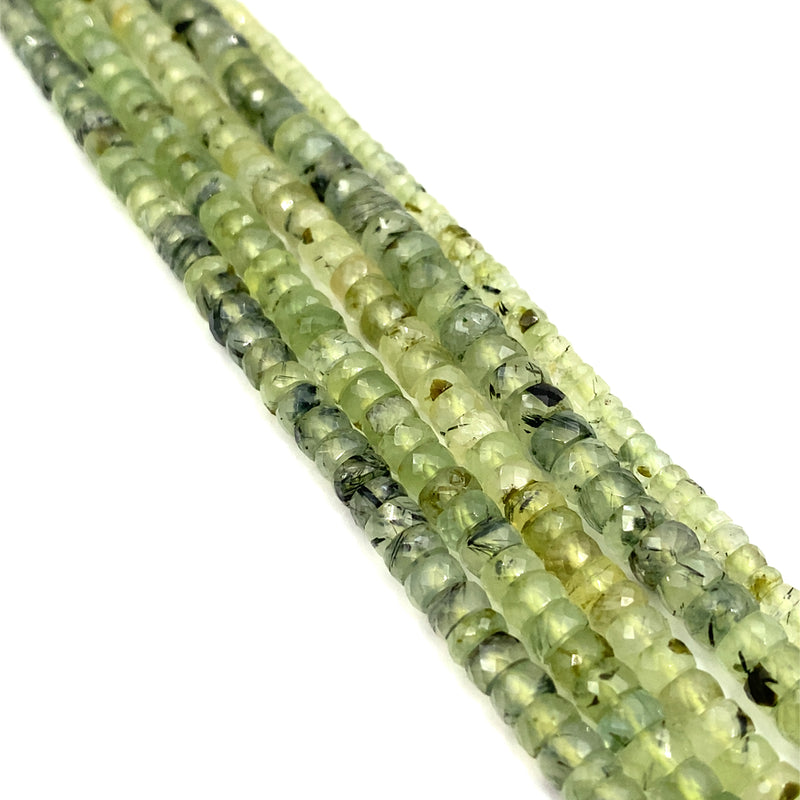 Prehnite Faceted Tyre Beads 5-7mm