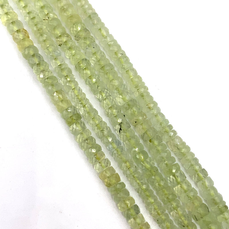 Prehnite Faceted Tyre Beads 4.5-5.5mm