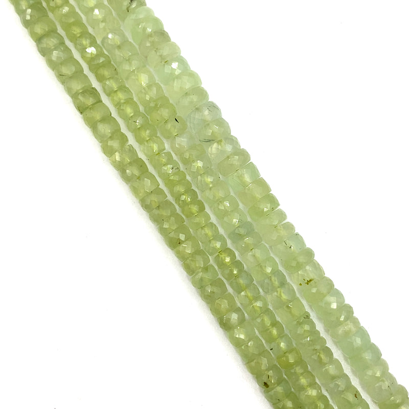 Prehnite Faceted Tyre Beads 5.5-8mm