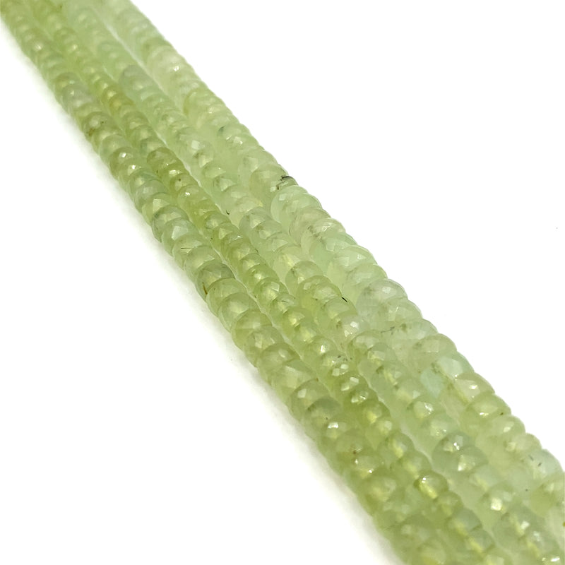 Prehnite Faceted Tyre Beads 5.5-8mm