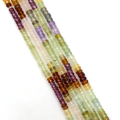 Multi Quartz Faceted Tyre Beads 3-4.5mm