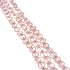 Rose Quartz Faceted Coin Beads 9-12mm