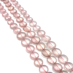 Rose Quartz Faceted Coin Beads 10-14mm