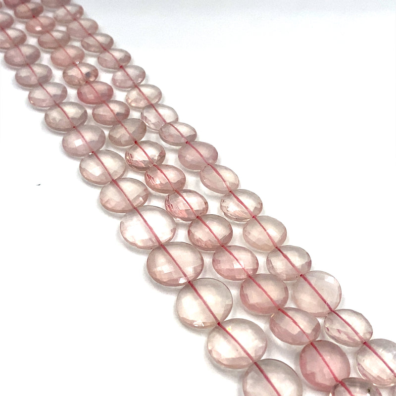 rose quartz seed beads Rose Quartz Faceted Coin Beads 13-17mm