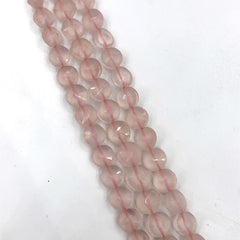 Rose Quartz Faceted Fancy Coin Beads 8mm