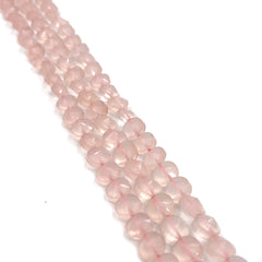 Rose Quartz Faceted Fancy Coin Beads 8mm