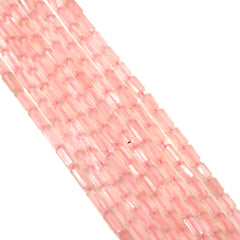 Rose Quartz Faceted Tube Beads 4.5-5mm