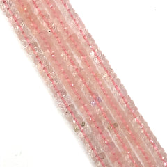 Rose Quartz Faceted Tyre Beads 4-5mm