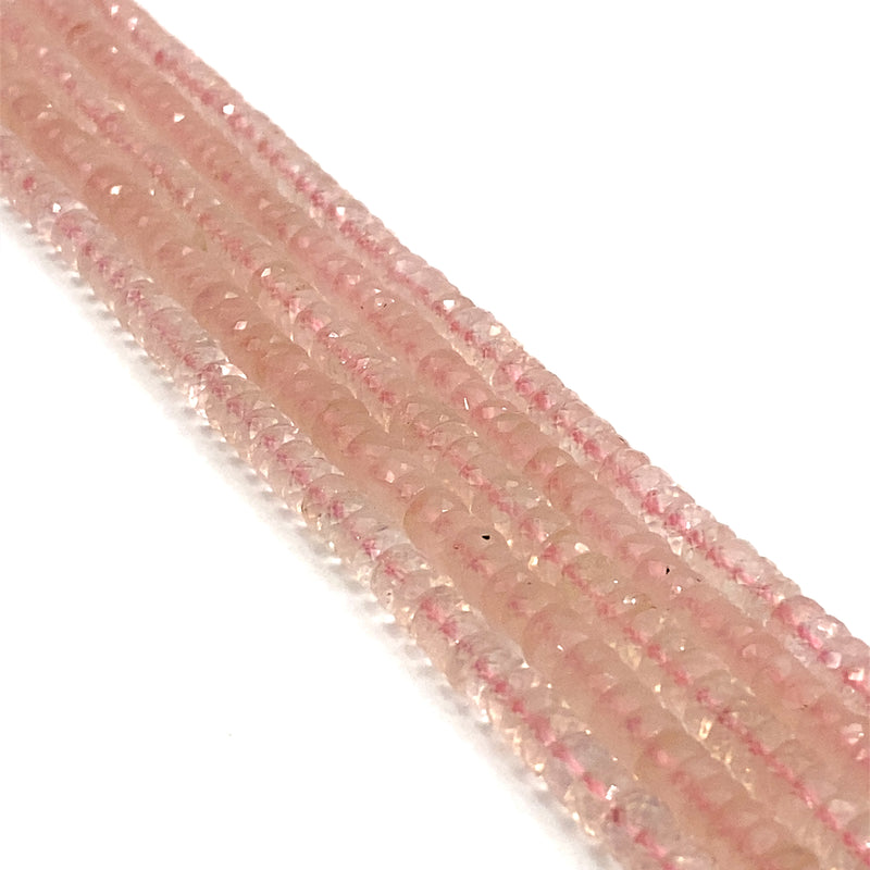 Rose Quartz Faceted Tyre Beads 5-6mm