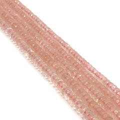 Rose Quartz Faceted Tyre Beads 5-6mm