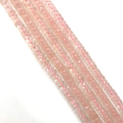 Rose Quartz Faceted Tyre Beads 5-6mm