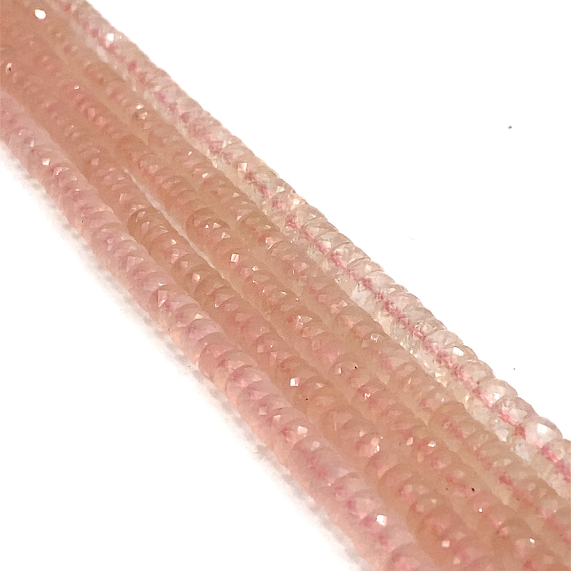 Rose Quartz Faceted Tyre Beads 5-8mm