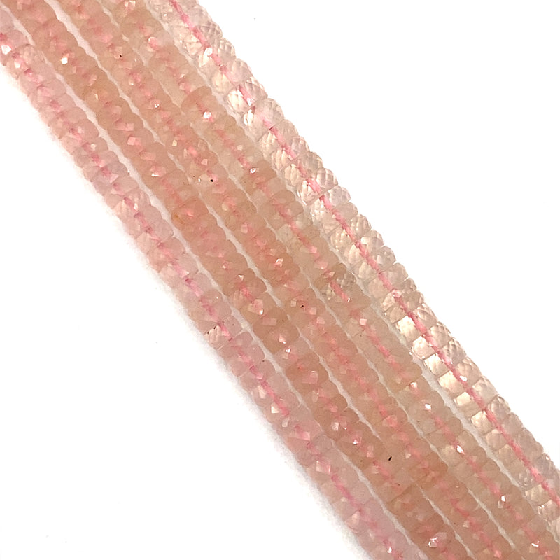 Rose Quartz Faceted Tyre Beads 5-8mm