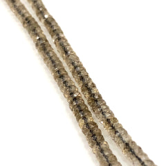 Smokey Quartz Faceted Tyre Beads 4.5-5mm