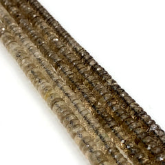 Smokey Quartz Faceted Tyre Beads 6.5-7mm