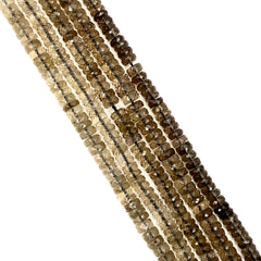 Smokey Quartz Faceted Tyre Beads 6.5-7mm