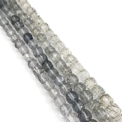 Tourmalated Quartz Faceted Cube Beads 5-6mm