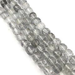 Tourmalated Quartz Faceted Cube Beads 5-7mm