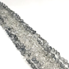 Tourmalated Quartz Faceted Coin Beads 6-6.5mm