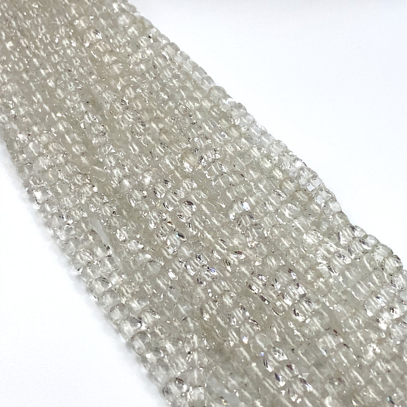 Crystal Quartz Faceted Cube Beads 4-6mm