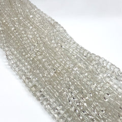 Crystal Quartz Faceted Cube Beads 6-6.5mm